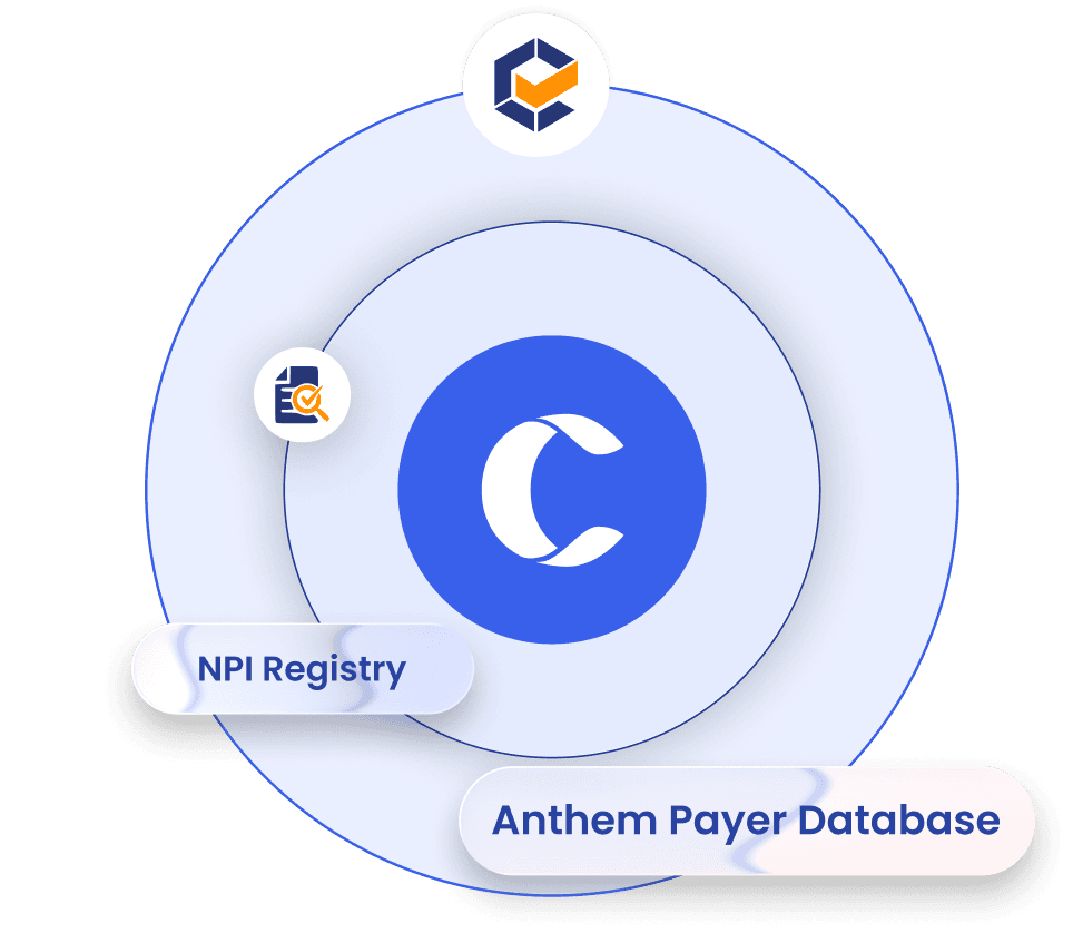 CAQH, NPI Registry, Anthem Payer Database integration