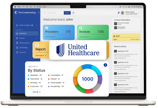 The Credentialing Portal Dashboard with United Healthcare