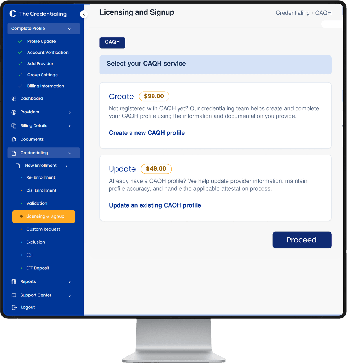 TheCredentialing CAQH Profile Dashboard